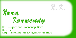 nora kormendy business card